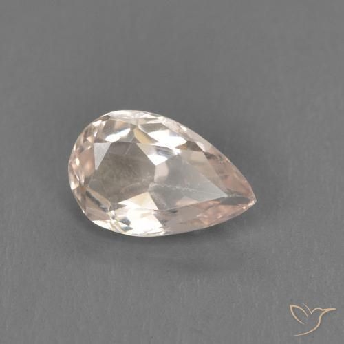 0.39ct طبيعي وردى متوسط مورغانيتي, شكل الكمثرى, VVS-VS