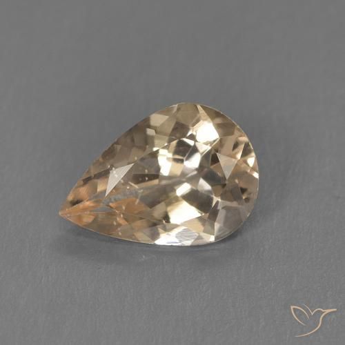 0.80ct طبيعي ذهب مورغانيتي, شكل الكمثرى, قليلا جدا