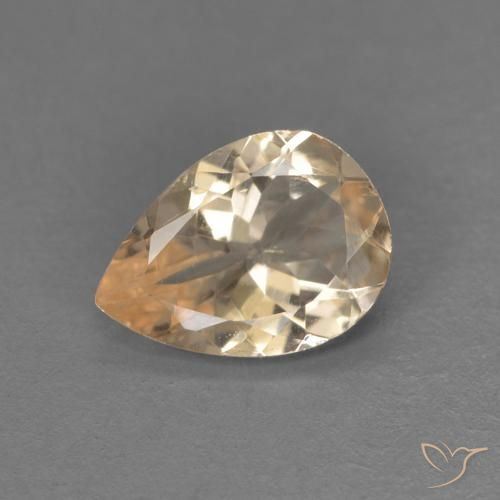 0.82ct طبيعي Light Neutral Orange مورغانيتي, شكل الكمثرى, قليلا جدا