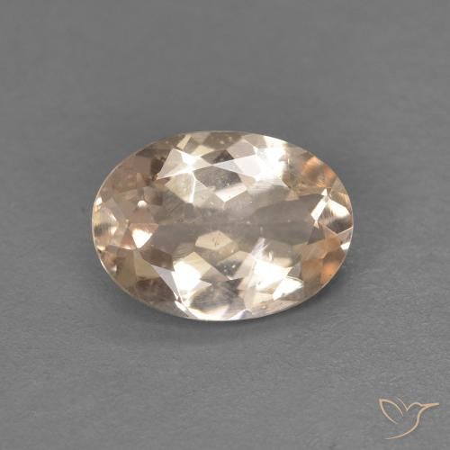 0.91ct طبيعي برتقالي فاتح مورغانيتي, بيضوي, قليلا جدا