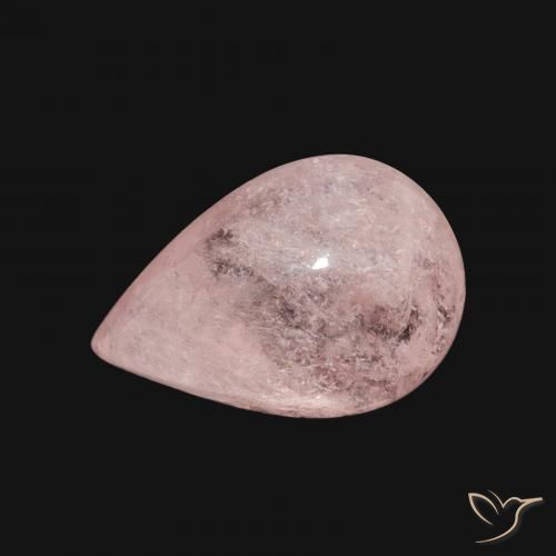 3.89ct طبيعي وردى فلامنجو مورغانيتي, شكل الكمثرى, شفاف