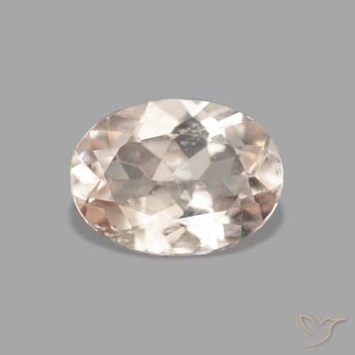 0.96ct طبيعي وردى فاتح جدا مورغانيتي, بيضوي, VVS-VS