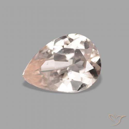 0.84ct طبيعي وردى متوسط مورغانيتي, شكل الكمثرى, VVS-VS