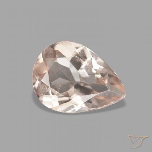 مورغانيتي Medium Light-Pink طبيعي، شكل الكمثرى، 0.83 قيراط، VVS