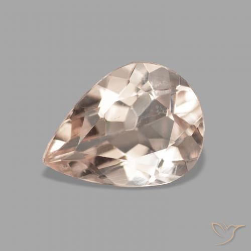 0.95ct طبيعي وردى متوسط مورغانيتي, شكل الكمثرى, VVS