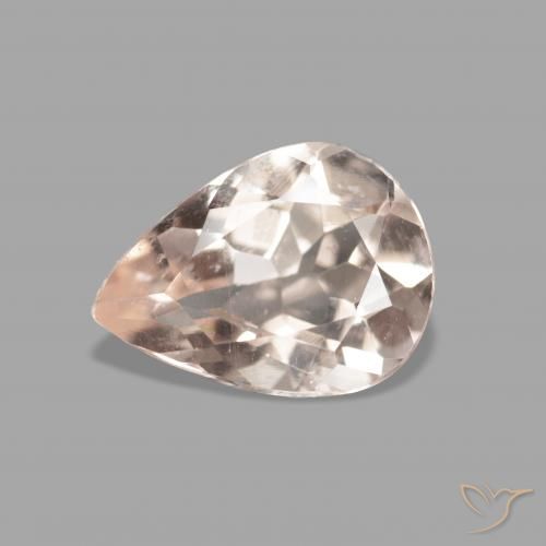 0.83ct طبيعي وردى متوسط مورغانيتي, شكل الكمثرى, VVS