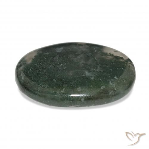 عقيق الطحلب متعدد الألوان طبيعي، بيضوي، 39.60 قيراط، نصف شفاف