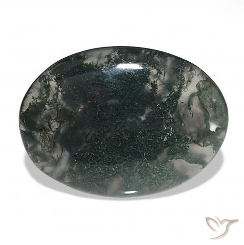 36.54ct متعدد الألوان عقيق الطحلب, بيضوي, نصف شفاف