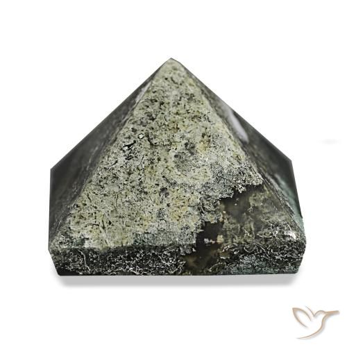 عقيق الطحلب أخضر الغابات طبيعي، مربع، 85.25 قيراط، غير شفاف