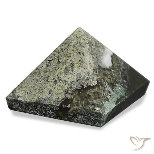 عقيق الطحلب أخضر الغابات طبيعي، مربع، 85.25 قيراط، غير شفاف