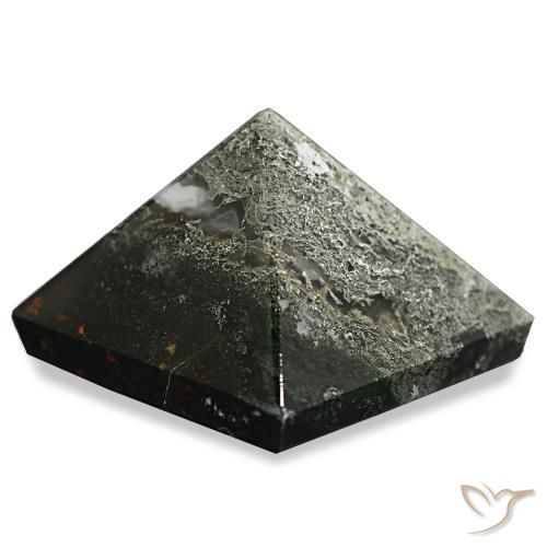 عقيق الطحلب أخضر الغابات طبيعي، مربع، 85.25 قيراط، غير شفاف