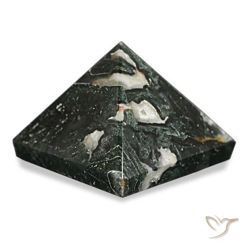 عقيق الطحلب أخضر الغابات طبيعي، مربع، 69.86 قيراط، غير شفاف