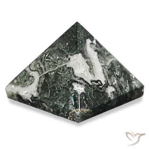 عقيق الطحلب أخضر غامق طبيعي، مربع، 89.34 قيراط، غير شفاف