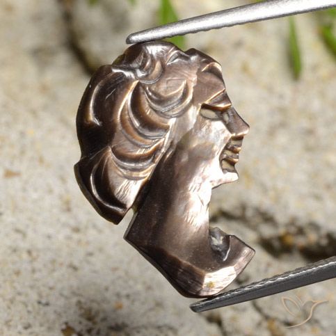 3.65ct طبيعي مدخن عرق اللؤلؤ, فانسى, غير شفاف