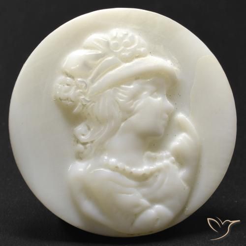 عرق اللؤلؤ أبيض لؤلؤى طبيعي، قصة دائرى، 15.21 قيراط، غير شفاف