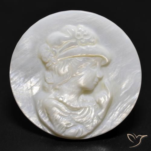 عرق اللؤلؤ أبيض لؤلؤى طبيعي، قصة دائرى، 13.76 قيراط، غير شفاف