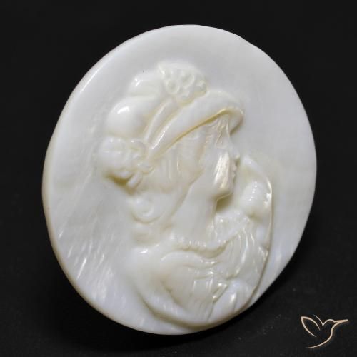 عرق اللؤلؤ أبيض لؤلؤى طبيعي، قصة دائرى، 13.76 قيراط، غير شفاف