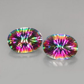 أحجار الكوارتز الغامض أعلى قوس قزح طبيعية، قصة بيضاوى، VVS-VS، وزنها  قيراط