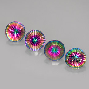 أحجار الكوارتز الغامض أعلى قوس قزح طبيعية، قصة دائرى، VVS، وزنها  قيراط