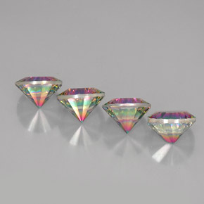 أحجار الكوارتز الغامض أعلى قوس قزح طبيعية، قصة دائرى، VVS، وزنها  قيراط