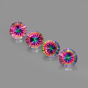 أحجار الكوارتز الغامض أعلى قوس قزح طبيعية، قصة دائرى، VVS-VS، وزنها  قيراط