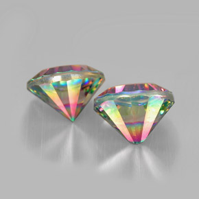 أحجار الكوارتز الغامض أعلى قوس قزح طبيعية، قصة دائرى، VVS-VS، وزنها  قيراط