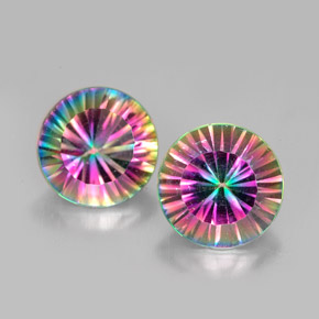 أحجار الكوارتز الغامض أعلى قوس قزح طبيعية، قصة دائرى، VVS-VS، وزنها  قيراط