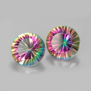 أحجار الكوارتز الغامض أعلى قوس قزح طبيعية، قصة دائرى، VVS-VS، وزنها  قيراط