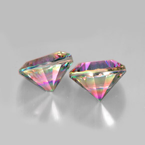 أحجار الكوارتز الغامض أعلى قوس قزح طبيعية، قصة دائرى، VVS-VS، وزنها  قيراط