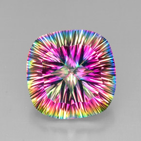 الكوارتز الغامض أعلى قوس قزح طبيعي، قطع وسادة، 27.53 قيراط، VVS-VS