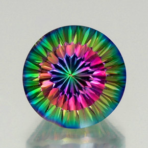 الكوارتز الغامض أعلى قوس قزح طبيعي، قصة دائرى، 12.28 قيراط، VVS-VS