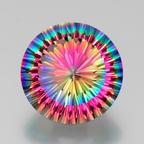 الكوارتز الغامض أعلى قوس قزح طبيعي، قصة دائرى، 11.34 قيراط، VVS-VS