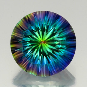 الكوارتز الغامض أعلى قوس قزح طبيعي، قصة دائرى، 19.24 قيراط، VVS-VS