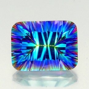 الكوارتز الغامض أعلى قوس قزح طبيعي، قص الزمرد، 10.56 قيراط، قليلا جدا