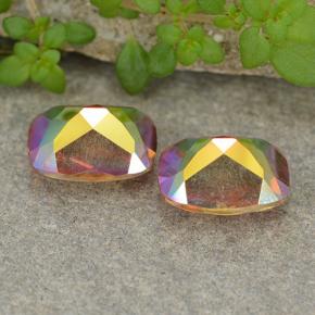 أحجار الكوارتز الغامض متعدد الألوان طبيعية، قطع وسادة، VVS-VS، وزنها 3.39 قيراط