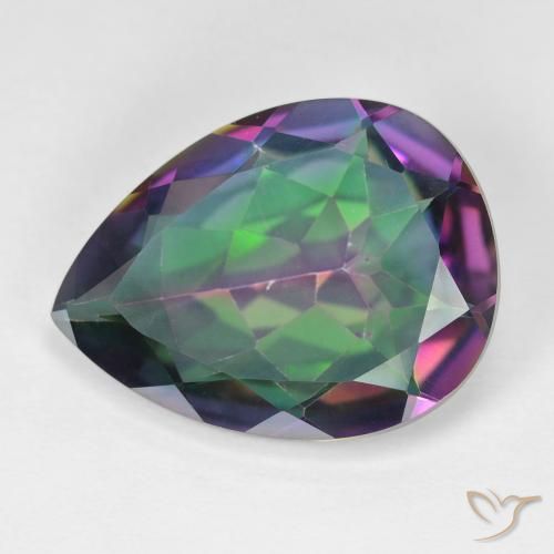 11.22ct طبيعي متعدد الألوان الكوارتز الغامض, شكل الكمثرى, VVS-VS