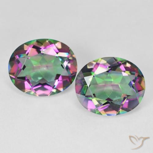 أحجار الكوارتز الغامض متعدد الألوان طبيعية، قصة بيضاوى، VVS-VS، وزنها 9.31 قيراط
