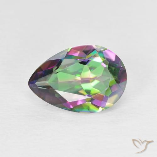 1.88ct طبيعي متعدد الألوان الكوارتز الغامض, شكل الكمثرى, VVS-VS