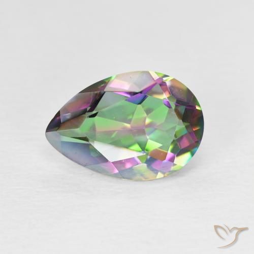 1.94ct طبيعي متعدد الألوان الكوارتز الغامض, شكل الكمثرى, VVS-VS
