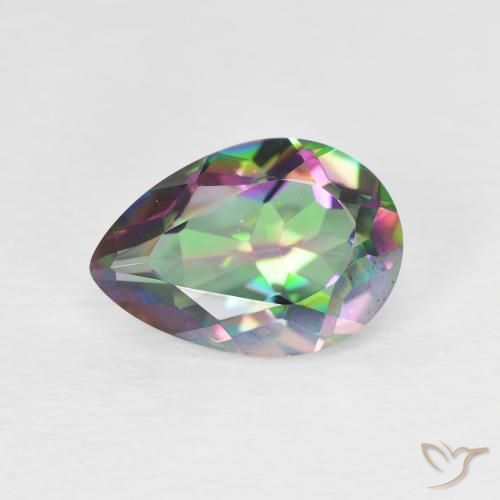 1.92ct طبيعي متعدد الألوان الكوارتز الغامض, شكل الكمثرى, VVS-VS