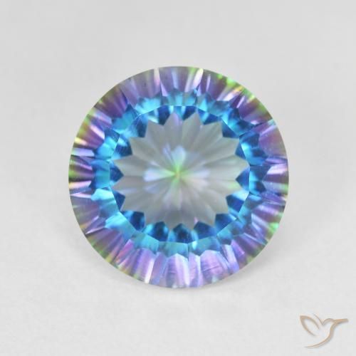 5.12ct طبيعي متعدد الألوان الكوارتز الغامض, دائري, VVS-VS