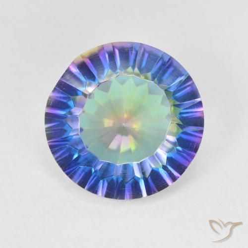 5.13ct طبيعي متعدد الألوان الكوارتز الغامض, دائري, VVS-VS