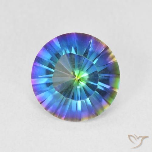 1.53ct طبيعي متعدد الألوان الكوارتز الغامض, دائري, VVS