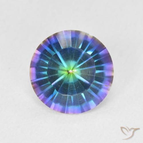 1.59ct طبيعي متعدد الألوان الكوارتز الغامض, دائري, VVS