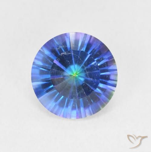 1.65ct طبيعي متعدد الألوان الكوارتز الغامض, دائري, VVS-VS
