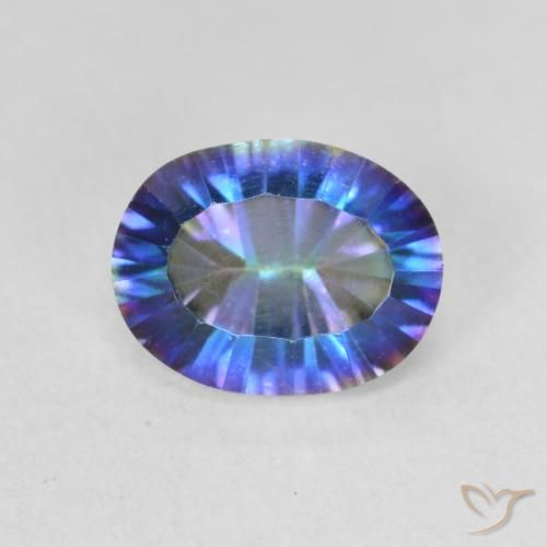 1.72ct طبيعي متعدد الألوان الكوارتز الغامض, بيضوي, VVS-VS