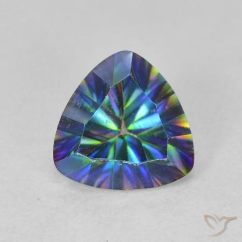 1.02ct طبيعي متعدد الألوان الكوارتز الغامض, مثلثى, قليلا جدا