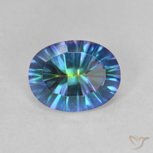 1.73ct طبيعي متعدد الألوان الكوارتز الغامض, بيضوي, VVS-VS
