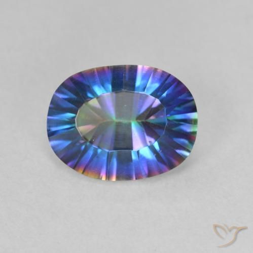 1.66ct طبيعي متعدد الألوان الكوارتز الغامض, بيضوي, VVS-VS