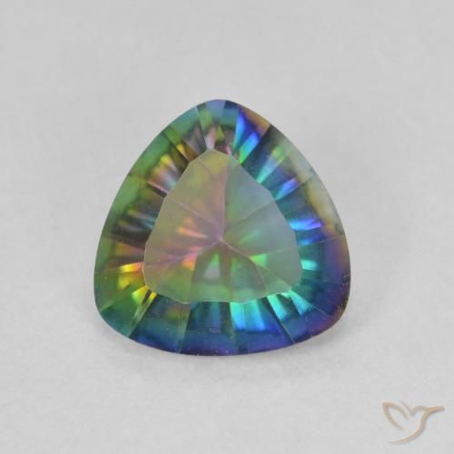 1.26ct طبيعي متعدد الألوان الكوارتز الغامض, مثلثى, VVS-VS